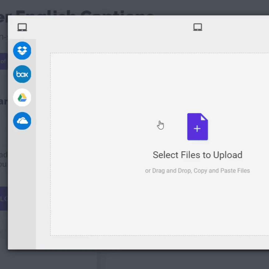 Screencast of cloud services file upload