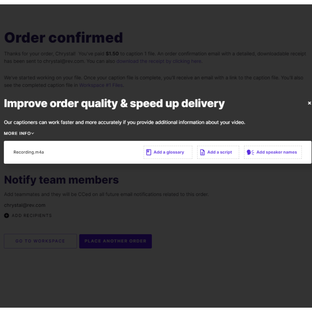 Screenshot of captions order confirmation.png