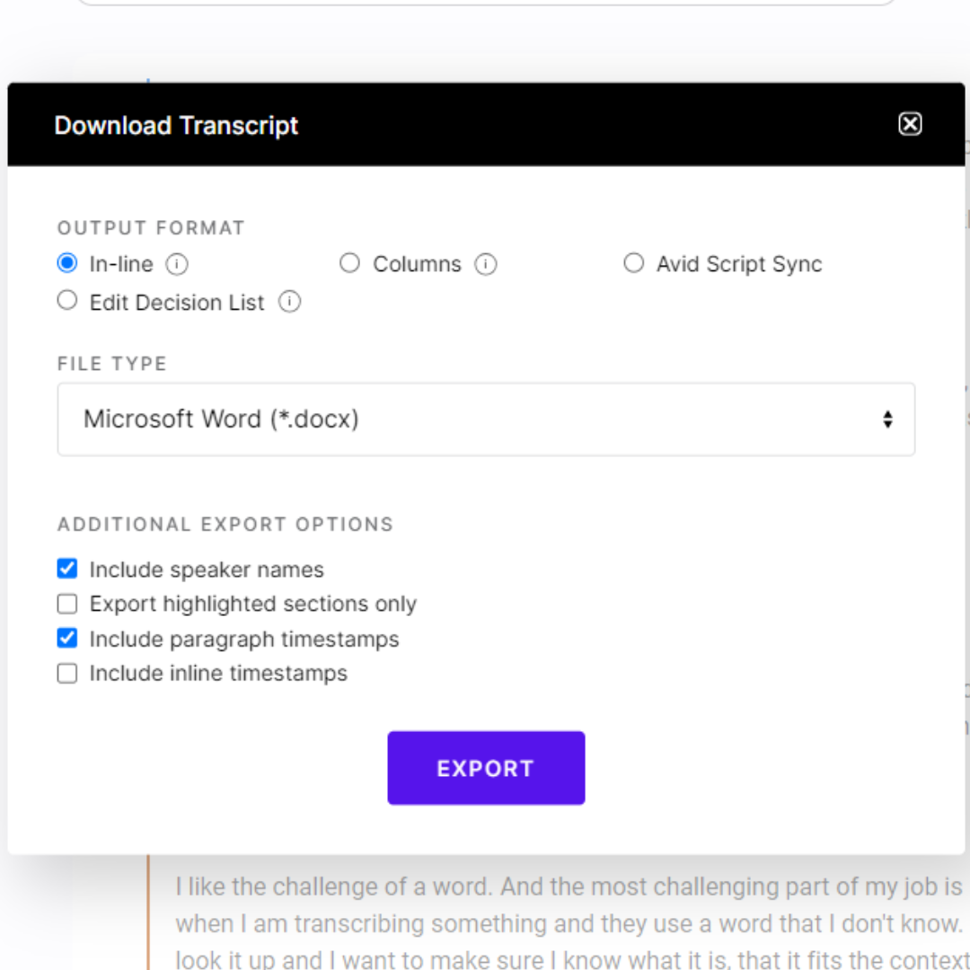 Screenshot of transcription download options.png