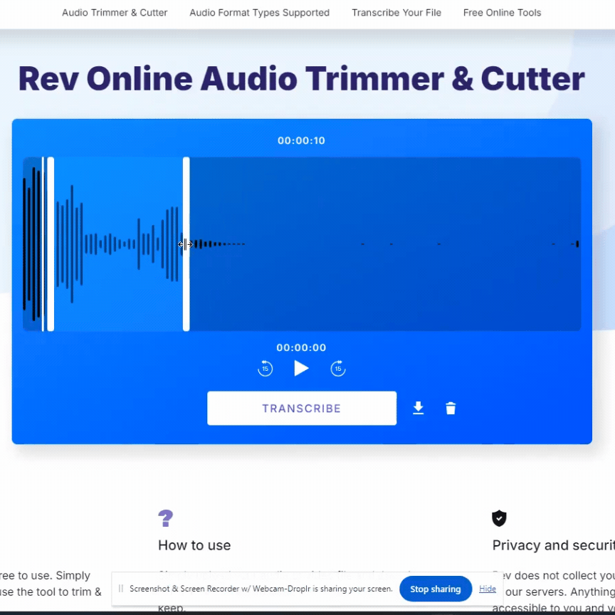 Screencast of trim file.gif