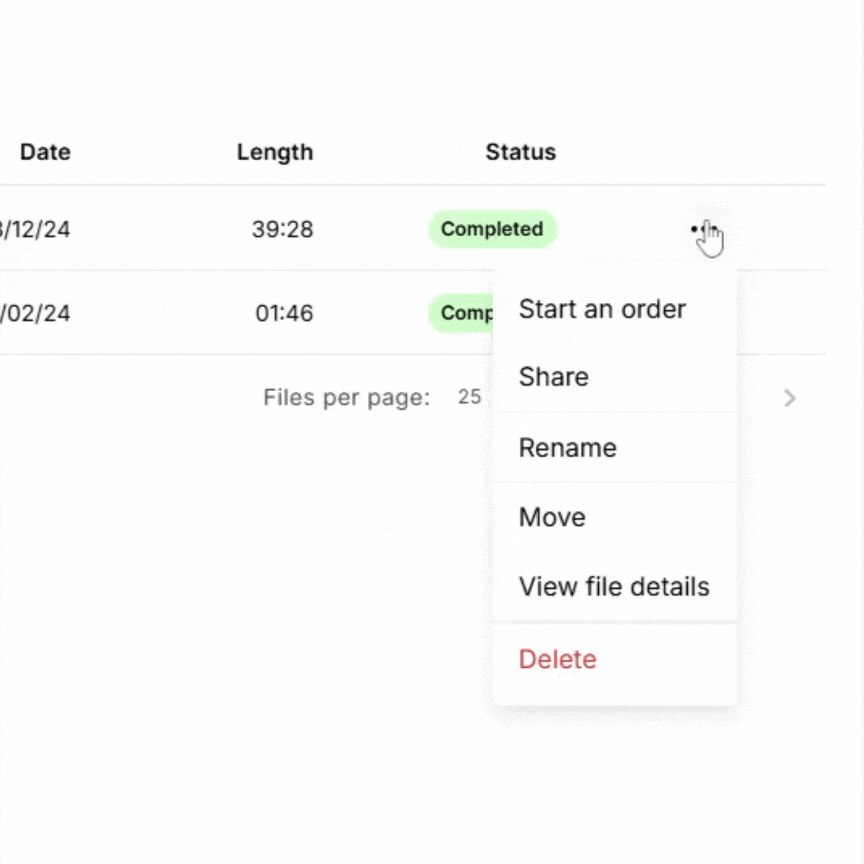 Screencast of start an order ellipses menu.gif